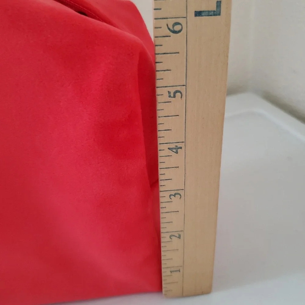 Clarins Red Velvet Star Embossed Makeup Bag Eco Friendly Recycled Pouch